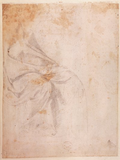 Study of Drapery (verso) by Michelangelo Buonarroti